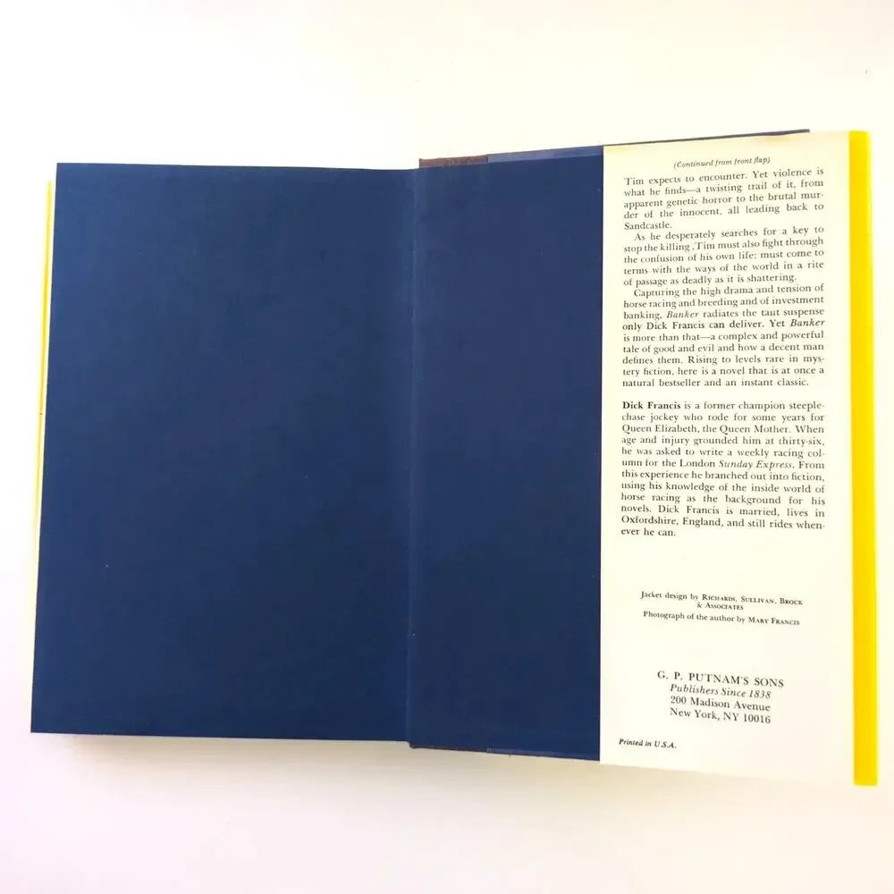 Banker by Dick Francis 1983 Hardcover Dust Jacket 1st American Edition Used Good
